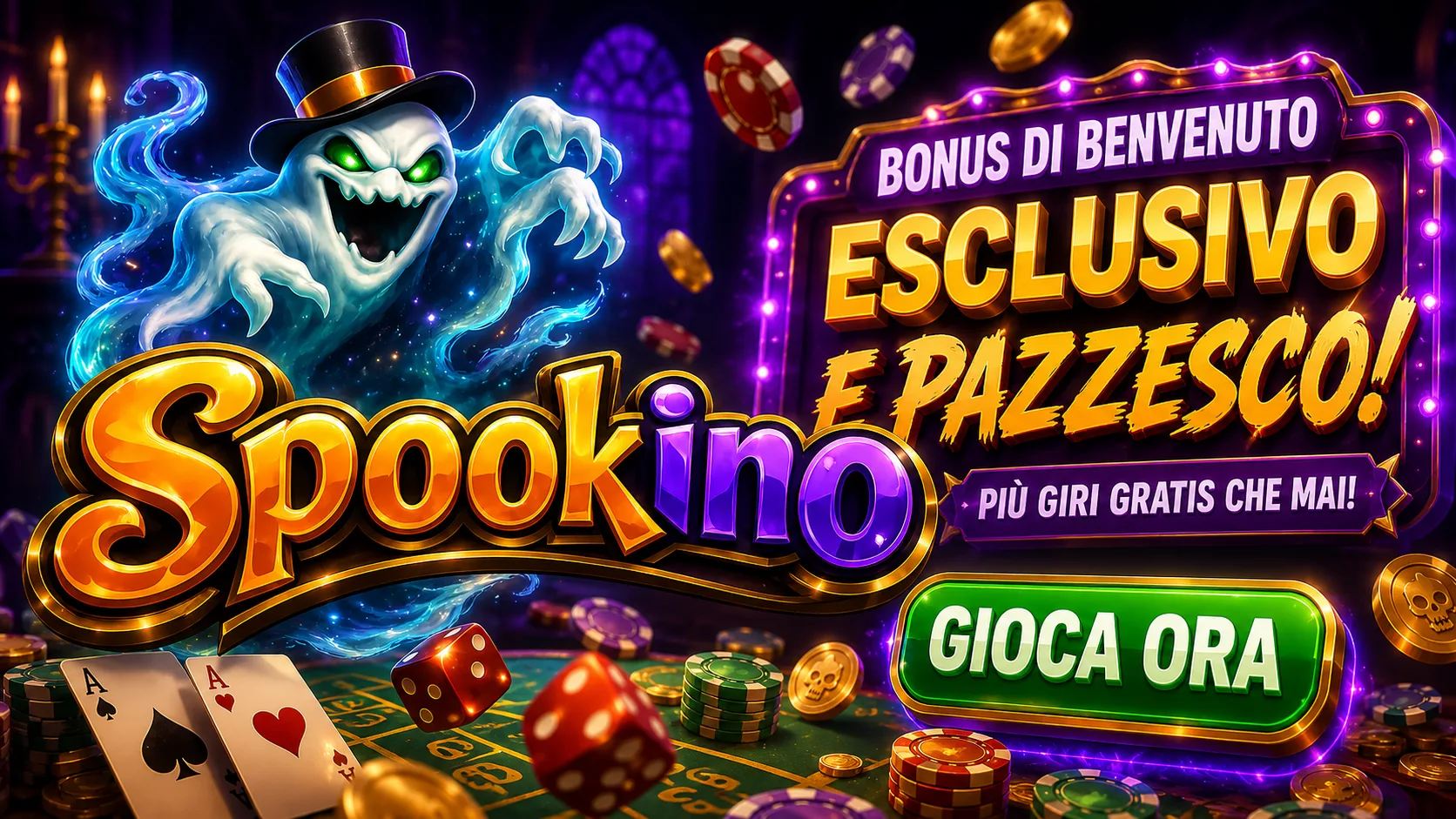 Spookino Casino — bonus di benvenuto fino a 500 € + 200 giri gratis